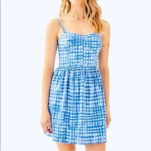 Lilly Pulitzer Ardleigh Dress "Bennet Blue Feelin Beachy" gingham pattern Sz 10